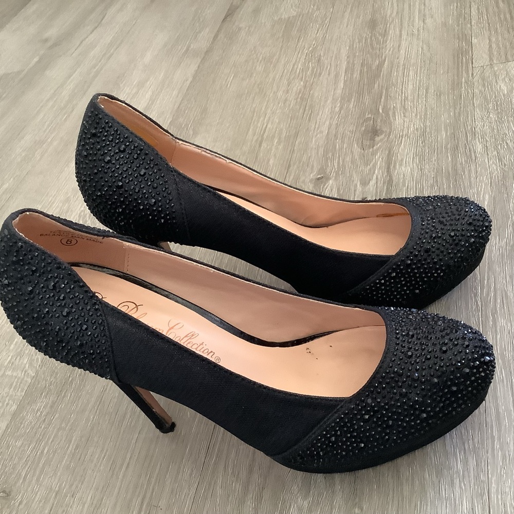 Black Rhinestone Heels - Picture 3 of 9